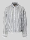 Weekend Max Mara boxy fit linnen blouse met all-over motief model 'ALBATRO' Donkerblauw