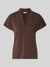 FREE/QUENT Regular Fit Bluse mit V-Ausschnitt Modell 'Yrsa' Dunkelbraun