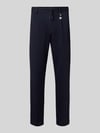 Manuel Ritz straight fit broek met viscose Marineblauw