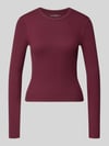 ONLY Slim Fit Langarmshirt aus Baumwoll-Mix Modell 'VAL' Bordeaux