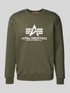 Alpha Industries Bluza z Nadruk z logo Model 'BASIC SWEATER' Oliwkowy