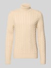 JACK & JONES Premium sweter z dzianiny o kroju slim fit z domieszką bawełny model 'Callum' Piaskowy melanż