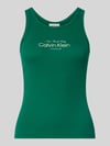 Calvin Klein Jeans Top met Labelstitching Model 'CONTOUR' Donkergroen