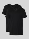Christian Berg Men T-shirt van puur katoen in set van 2 Zwart