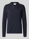 Lindbergh Relaxed Fit Pullover mit Strukturmuster Dunkelblau