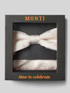 MONTI Fliege und Einstecktuch im Set aus Seide Ecru