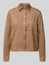 ZABAIONE Regular Fit Bluse in Leder-Optik Modell 'Je44ssica' Dunkelbraun