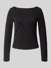 PIECES Regular Fit Langarmshirt mit Strukturmuster Modell 'JINA' BLACK