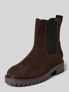 Marc O'Polo chelsea boots van echt suède model 'PHIA 14' Donkerbruin