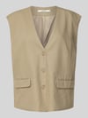 Gestuz Regular Fit Weste aus Viskose-Leinen-Mix Modell 'IZZA' Sand