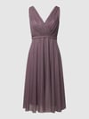 TROYDEN COLLECTION Kleid mit Glitzer-Mesh Mauve