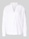 Christian Berg Woman Regular Fit Leinenbluse mit V-Ausschnitt Weiss