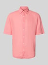BOSS Orange Regular Fit Leinenhemd mit kurzem Arm Modell 'RASH_2_M' Hellrot