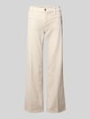 CAMBIO Cropped Jeans mit Bügelfalten und Eingrifftaschen Beige
