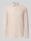 ONLY & SONS Slim Fit Freizeithemd aus Baumwoll-Leinen-Mix Modell 'CAIDENLS SOLID' Beige