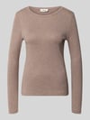 s.Oliver RED LABEL Slim fit shirt met lange mouwen van puur katoen Taupe gemêleerd