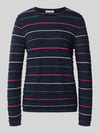 Christian Berg Woman Strickpullover mit Struktur-Muster Dunkelblau