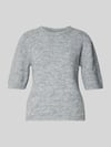 NOISY MAY® Pullover met 1/2-mouwen model 'SUTTON' Lichtgrijs gemêleerd
