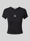REVIEW T-Shirt mit Label-Stitching Black