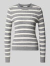 Christian Berg Woman Strickpullover aus Kaschmir mit Rundhalsausschnitt Graphit Melange