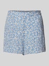 PIECES High Waist Shorts aus Viskose mit Allover-Muster Modell 'NYA' Bleu