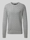 Tommy Hilfiger Sweter z dzianiny o kroju regular fit z czystej bawełny Jasnoszary