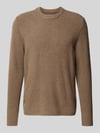 Wood Wood Strickpullover mit Rundhalsausschnitt Modell 'Andy' Hellbraun