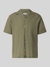 JACK & JONES Regular Fit Freizeithemd aus Baumwoll-Leinen-Mix Oliv