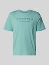 JACK & JONES t-shirt z logo i okrągłym dekoltem Petrol