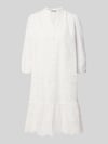 MORE & MORE Knielanges Kleid mit Lochstickerei Weiss