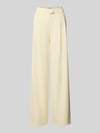Christian Berg Cocktail Wide leg stoffen broek met rimpelingen Lichtgeel