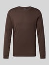 RAGMAN Regular Fit Longsleeve aus reiner Baumwolle Modell 'Pima' Dunkelbraun