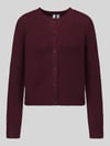 PIECES Regular Fit Strickjacke mit Woll-Anteil Modell 'MALOU' Bordeaux