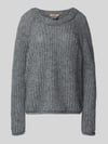 Smith and Soul Sweter z dzianiny o kroju relaxed fit z dodatkiem moheru Ciemnoszary