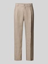 Zuitable Linnen broek met vouw model 'DiUnic' Beige