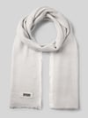 DRYKORN Schal mit Label-Detail und Leinen-Anteil Modell 'PLINA' Mittelgrau Melange