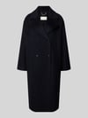 Milano Italy relaxed fit lange jas van pure wol met 2-knoopsluiting Marineblauw
