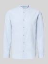 JACK & JONES Regular Fit Freizeithemd aus Baumwoll-Leinen-Mix Hellblau