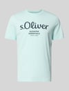 s.Oliver RED LABEL męski t-shirt o kroju regular fit z czystej bawełny Turkusowy