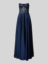 Laona Abendkleid mit Pailletten und Perlen Dunkelblau