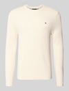 Tommy Hilfiger Regular Fit Pullover aus reiner Baumwolle Ecru