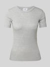 Champion T-Shirt mit geripptem Rundhalsausschnitt Hellgrau