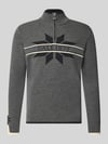 Dale of Norway Wollpullover mit Label-Print Modell 'Nale' Dunkelgrau