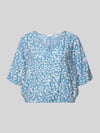 s.Oliver RED LABEL Relaxed Fit Blusentop aus Viskose-Mix Hellblau Melange