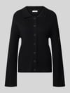 Christian Berg Woman Cardigan aus Viskose-Mix mit Polokragen Black