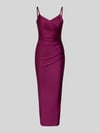 TROYDEN COLLECTION Cocktailkleid mit Spaghettiträgern und V-Ausschnitt Pflaume