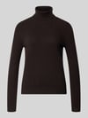 Christian Berg Woman Regular Fit Rollkragenpullover aus reinem Kaschmir Schoko