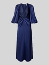 YAS Maxikleid mit Ballonärmeln Modell 'THEA' Dunkelblau
