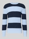 MCNEAL Strickpullover mit Streifenmuster und Rundhalsausschnitt Bleu Melange