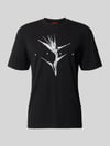HUGO T-shirt o kroju relaxed fit z czystej bawełny model 'DARISE' Czarny